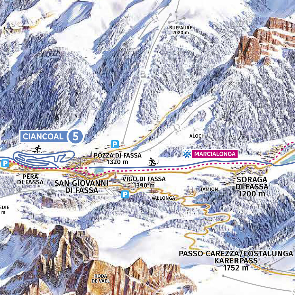 Cartina Sci Fondo Pozza Ciancoal Val Di Fassa Cartina Sci Fondo Pozza Ciancoal Val Di Fassa