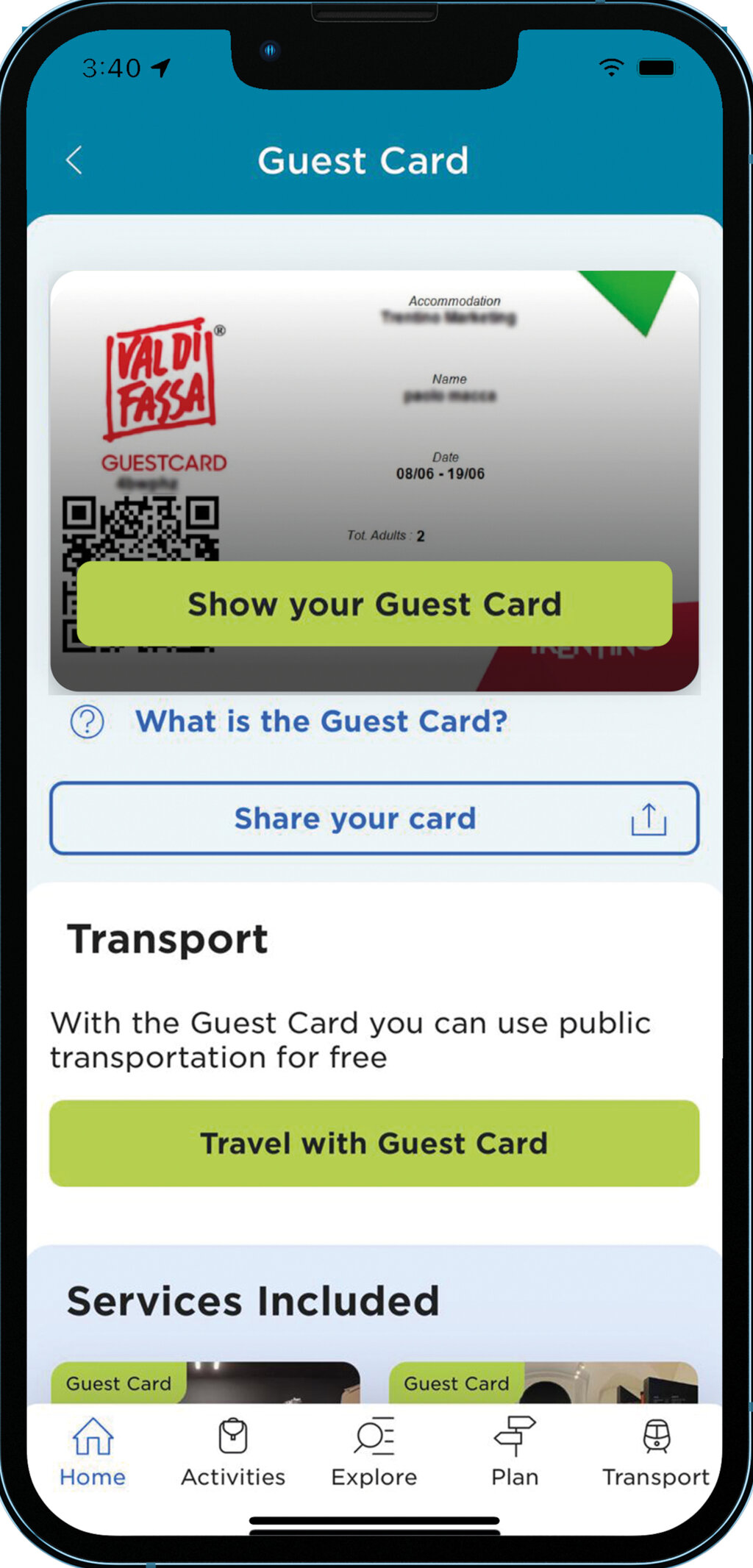 7 Area Guest Card Card Fassa Associata EN 7 Area Guest Card Card Fassa Associata EN